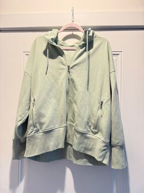 Old Navy Mint Green Hooded Zip-Up Bomber Jacket